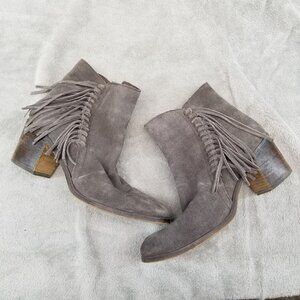 Kenneth Cole Reaction Shoes Womens 8.5 Rotini Taupe Brown Suede Booties *Read*